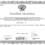Sertifikat Akreditasi A 2009-2014